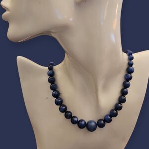 Vintage Blue Kyanite Graduated Beaded Necklace
